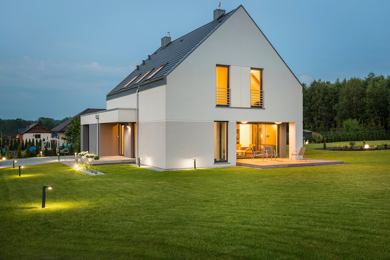 Home with outdoor lighting installed by DT Electric